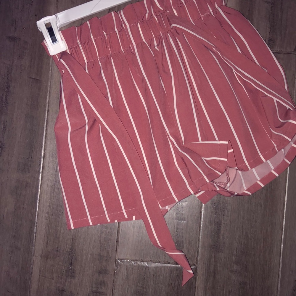 Pinkish red striped SHEIN dress shorts